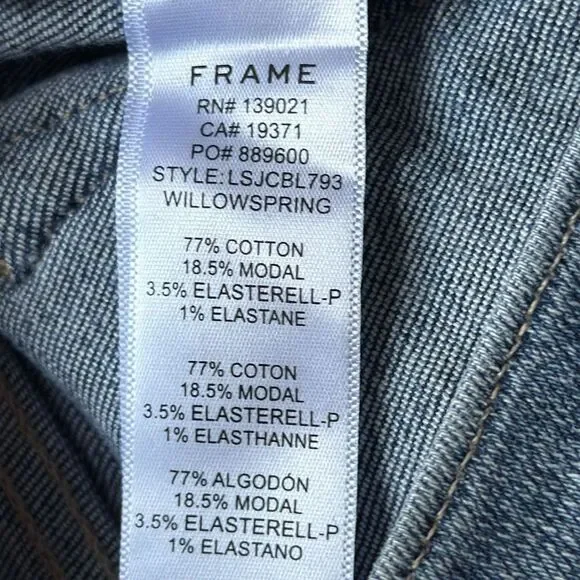 Frame Le Skinny de Jeanne Jeans Size 28 Medium‎ Wash Patchwork Pocket - Picture 7 of 7